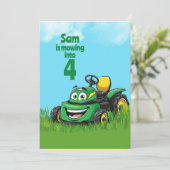 Mowing Into Lawn Mower Birthday Party 招待状 (スタンド正面)
