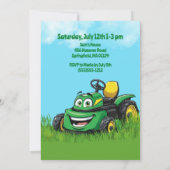 Mowing Into Lawn Mower Birthday Party 招待状 (裏面)