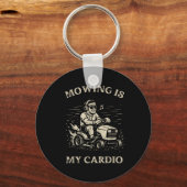 Mowing Is My Cardio Funny Father’s Day Lawn Mower キーホルダー (正面)