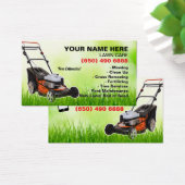 Mowing Service Business Card Green Lawn Care (デスク)