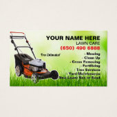 Mowing Service Business Card Green Lawn Care (正面)