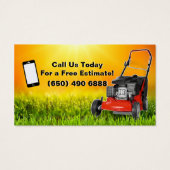Mowing Service Business Card Lawn Care (裏面)