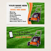 Mowing Service Business Card Lawn Care (正面&裏面)