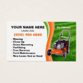 Mowing Service Business Card Lawn Care (正面)