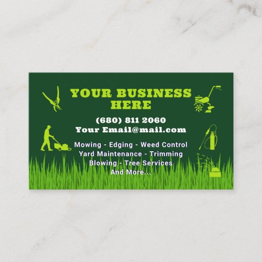 Mowing Service Business Card Lawn Care 名刺 (正面)