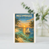 Mozambique Paradise – Vintage Style Travel ポストカード (スタンド正面)