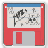 MP3ミュージック レトロ フロッピー シール (正面)