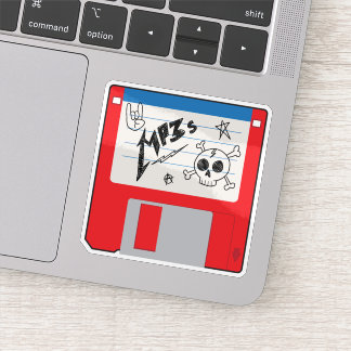 MP3 Music Retro Floppy Disk シール