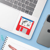 MP3 Music Retro Floppy Disk シール (ノートパソコンとiPhone)