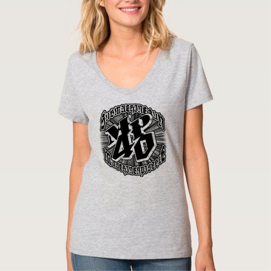 MP 40ウィメンズハネナノVネックTシャツTシャツ Tシャツ (正面)