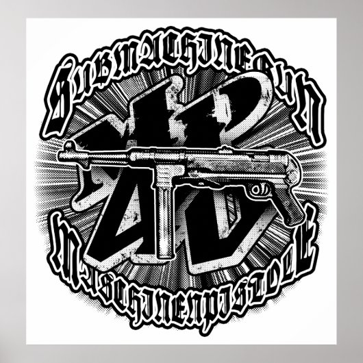 MP 40テンプレートWTポスター ポスター (正面)