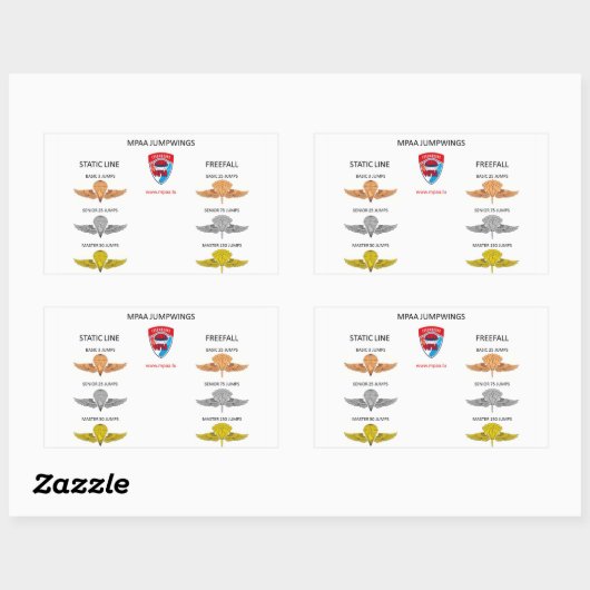 MPAA Jumpwings 長方形シール (シート)