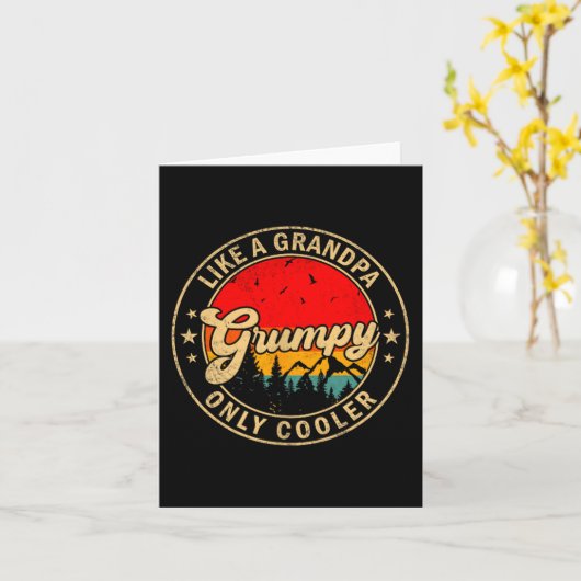 Mpy Like A Grandpa Only Cooler Retro For Papa Gran カード (黄色い花)