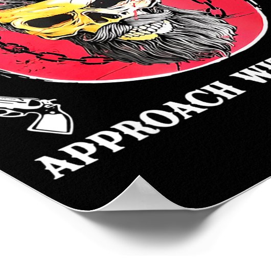 Mpy Old Approach With Caution Beard Skull Barber  ポスター (角)