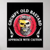 Mpy Old Approach With Caution Beard Skull Barber  ポスター (正面)
