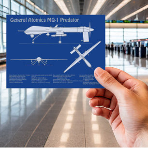 MQ-1プレデターUAV – 航空機設計図ABD ポストカード