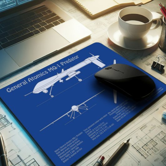 MQ-1プレデターUAV – 航空機設計図ABD マウスパッド