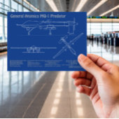 MQ-1プレデターUAV – 航空機設計図AD ポストカード