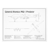 MQ-1プレデターUAV – 航空機設計図BD フォトプリント            (正面)