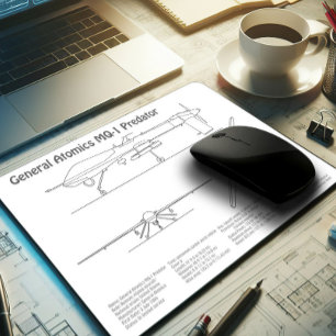 MQ-1プレデターUAV – 航空機設計図BD マウスパッド