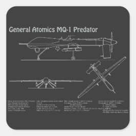 MQ-1プレデターUAV – 航空機設計図PD スクエアシール