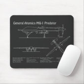 MQ-1プレデターUAV – 航空機設計図PD マウスパッド (マウス)