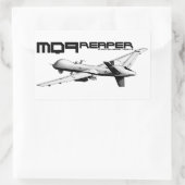 MQ-9 Reaper Rectangleスタンプ 長方形シール (バッグ)