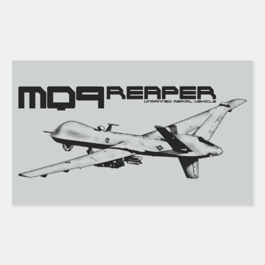 MQ-9 Reaper Rectangleスタンプ 長方形シール (正面)