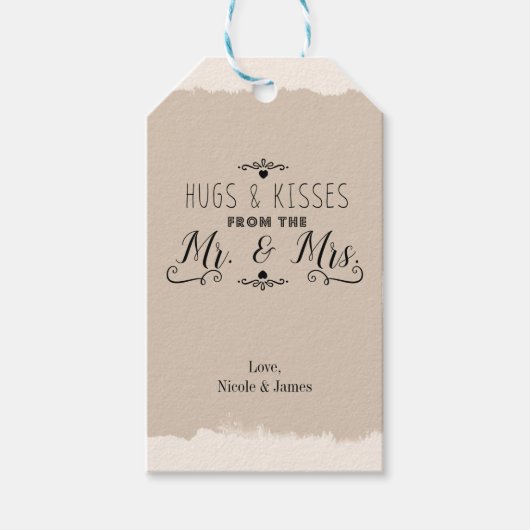 MRからのHUGSとキスとミセスヴィンテージ結婚式 ギフトタグ (正面)
