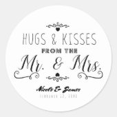 MRからのHUGSとキスとミセス結婚式の引き出物 ラウンドシール (正面)