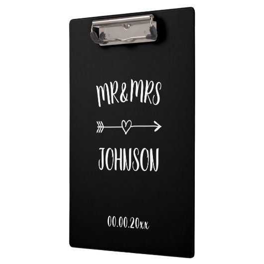 MrとMrのクリップ結婚ボードにハート矢印 クリップボード (左)