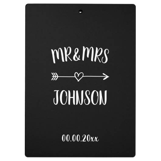 MrとMrのクリップ結婚ボードにハート矢印 クリップボード (裏面)