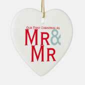 MrとMrの初めてのクリスマスをテーマにしたゲイ セラミックオーナメント (右)