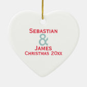 MrとMrの初めてのクリスマスをテーマにしたゲイ セラミックオーナメント (裏面)