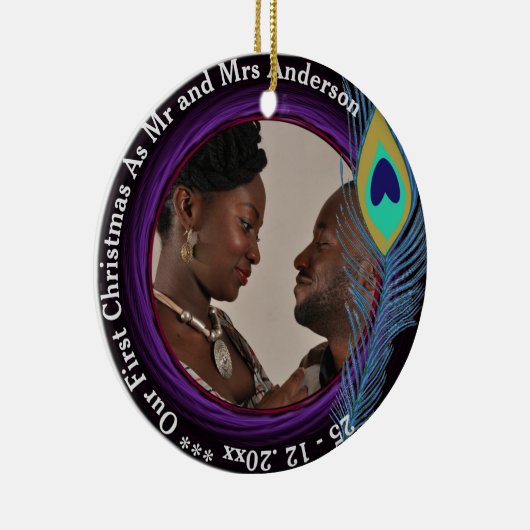 MRとMRS PHOTOオーナメントとしての初めてのクリスマス セラミックオーナメント (右)