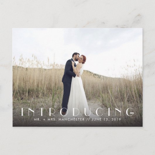Mrの紹介+ミセス結婚の発表 案内ポストカード (正面)