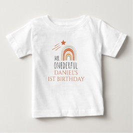 MRオネダーフルボホーレインボーファースト誕生日 ベビーTシャツ