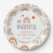 MRオネダーフルボホーレインボーファースト誕生日 ペーパープレート (正面)