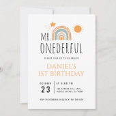 MRオネダーフルボホーレインボーファースト誕生日 招待状 (正面)