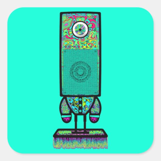 Mrカラフルサイケデリック1個のアイドスピーカーv2.2 スクエアシール (正面)