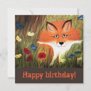 MRキツネ、フラットカード、誕生日