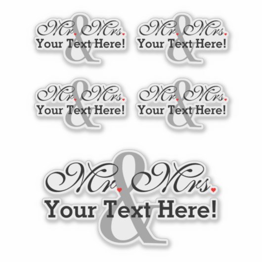 MrパーソナライズされたとMrs Plusカスタマイズ可能な色 シール (正面)