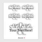 MrパーソナライズされたとMrs Plusカスタマイズ可能な色 シール (シート)