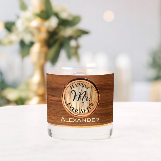 MRパーソナライズされた結婚のグルームズ木調 ウイスキーグラス (インサイチュ (ウェディング))