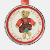 MRベアプレミアムラウンドオーナメント+文字 メタルオーナメント (正面)
