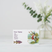 MRペリカン魚釣りモノグラムエッグシェル 名刺 (スタンド正面)