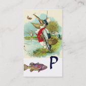 MRペリカン魚釣りモノグラムエッグシェル 名刺 (裏面)