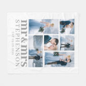MRモダン AND MRS 6 Photo's 結婚 Keepsake フリースブランケット (正面(横))