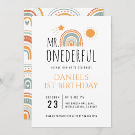 MRワンダフル ボヘミアンレインボー ファーストバースデー 招待状