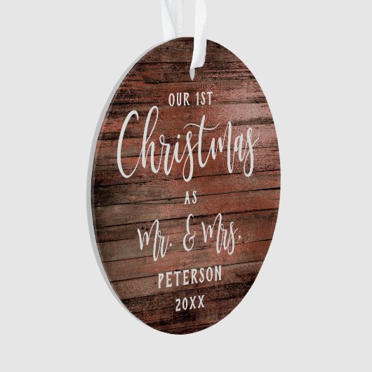 Mr素朴&Mrs写真として初めてのクリスマスを加える オーナメント (正面)